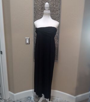 Studio M Black Strapless Maxi Dress with a Twist Asymetrical Top